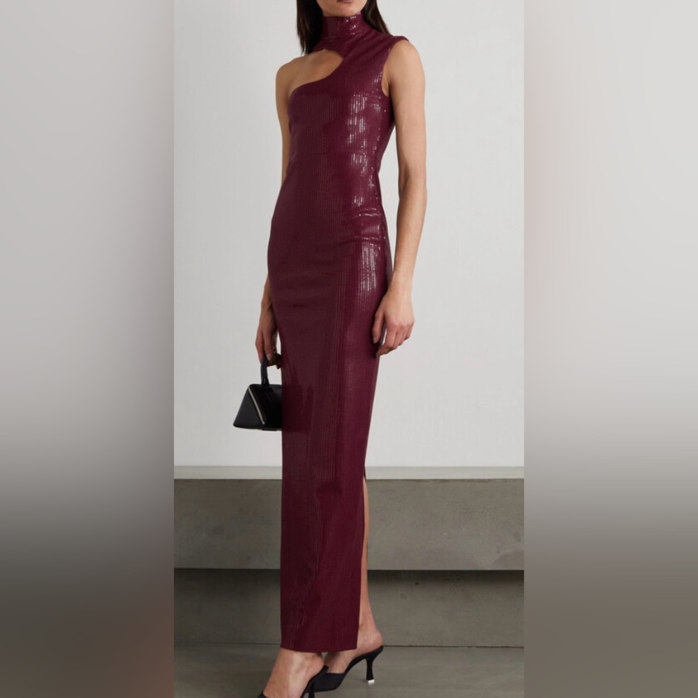 SOLACE LONDON Yara Maxi Dress in Aubergine